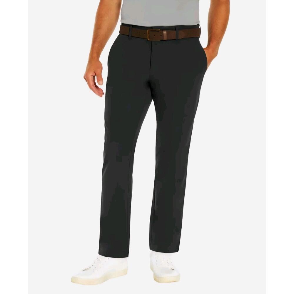 BANANA REPUBLIC Flat Front Lightweight Pant in Solid Black Slim Fit Men's 32x32